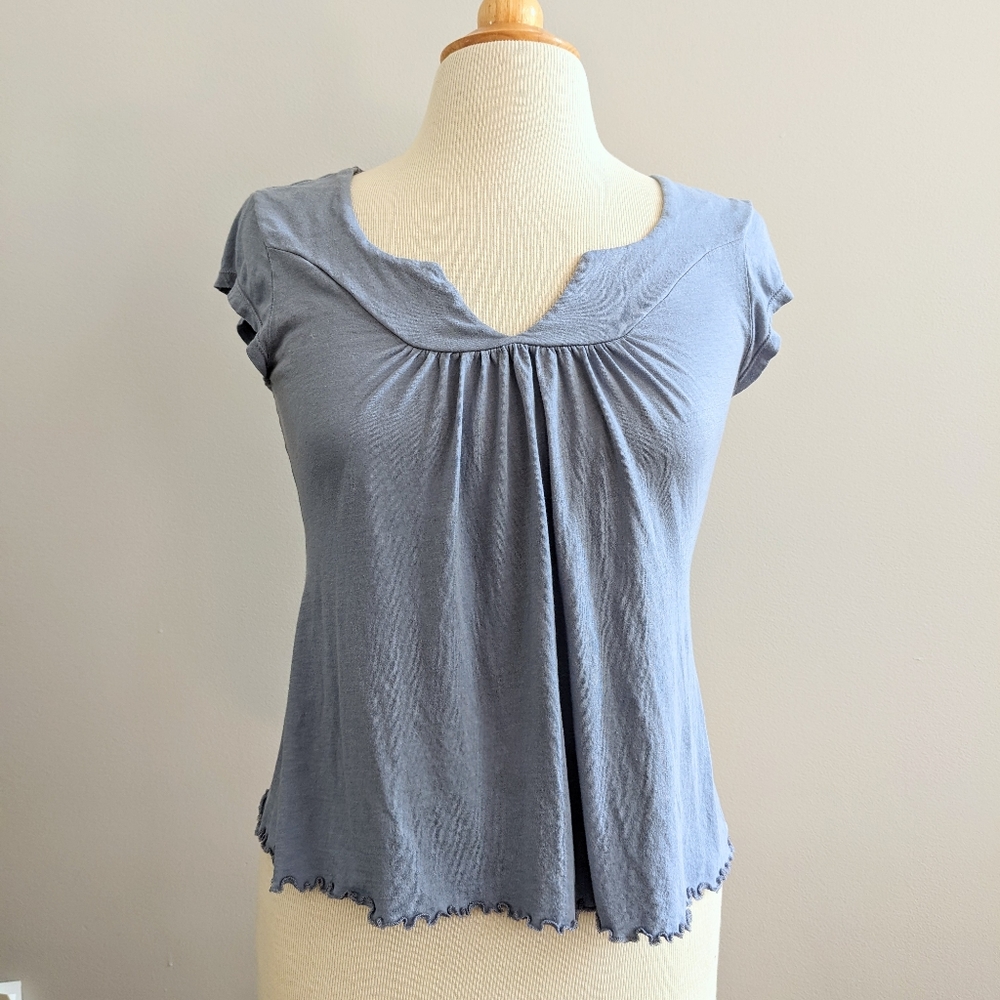 Anthropologie Forget Me Not Blue Shirt Medium
